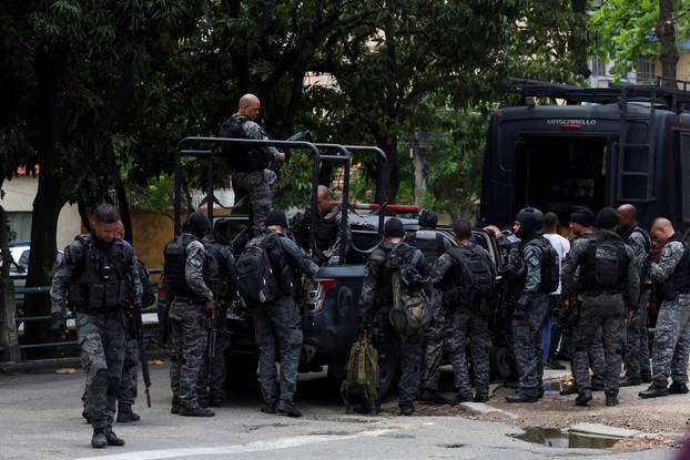 Police operation against drug trafficking at the favela do Penha in Rio de Janeiro