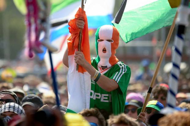 Kneecap performs at Glastonbury Festival