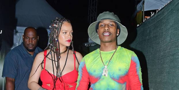 *PREMIUM-EXCLUSIVE* *MUST CALL FOR PRICING* Rihanna and A$AP Rocky attend the Imagine reggae show while on holiday in Barbados.