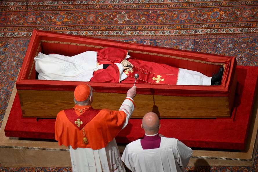 Casket of Pope Francis is sealed ahead of his funeral at the Vatican