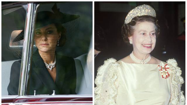 Kate Middleton na sprovodu je nosila bisernu ogrlicu koju je  dobila na poklon od kraljice