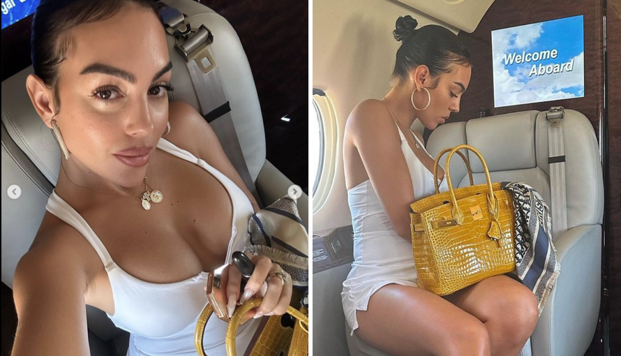 Sve pršti od luksuza! Georgina uskočila u privatni avion pa se pohvalila skupocjenom torbom
