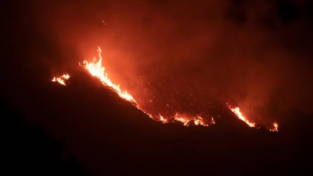 The Bobcat Fire burns near Mount Wilson Observatory in Los Angeles