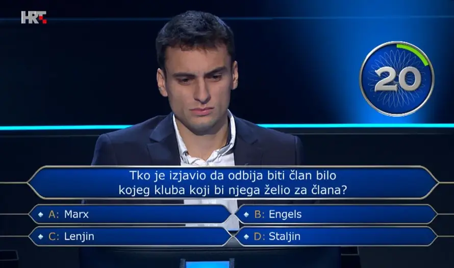 Kobno pitanje za 64.000 kuna u Milijunašu: Mladić nije znao odgovor o slavnom oskarovcu