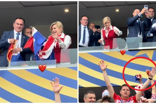 DETALJI IZ LO&Zcaron;E Razdraganoj Kolindi svi bacali zastave, a ona im 'udarala' autograme na njih