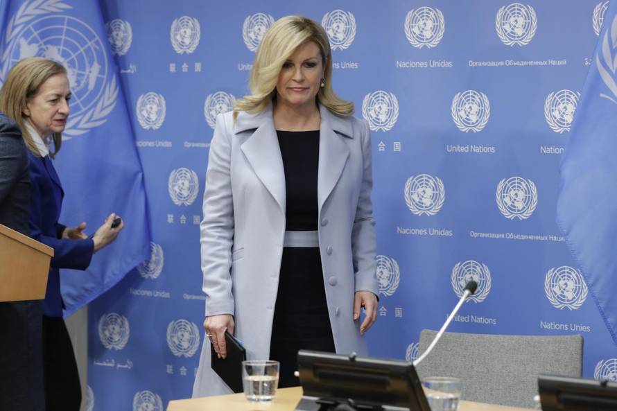 Presser by Kolinda Grabar Kitarovic President of Croatia