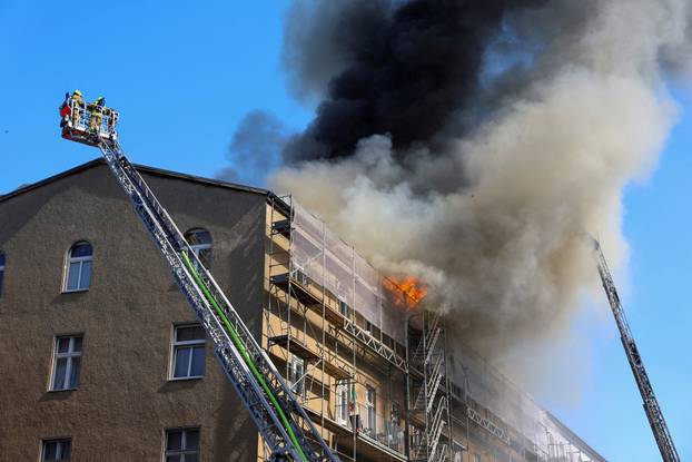 Fire at an apartment building, in Berlin