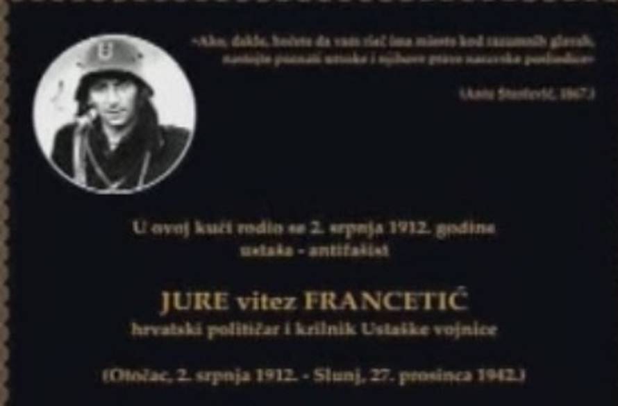 Vlada se protivi spomen ploči Francetiću:  MUP najavio mjere