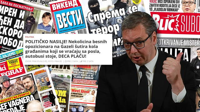 FOTO Ovo su Vučićevi mediji dok traje najveći prosvjed u Srbiji: 'Šačica obijesnih lešinara...'