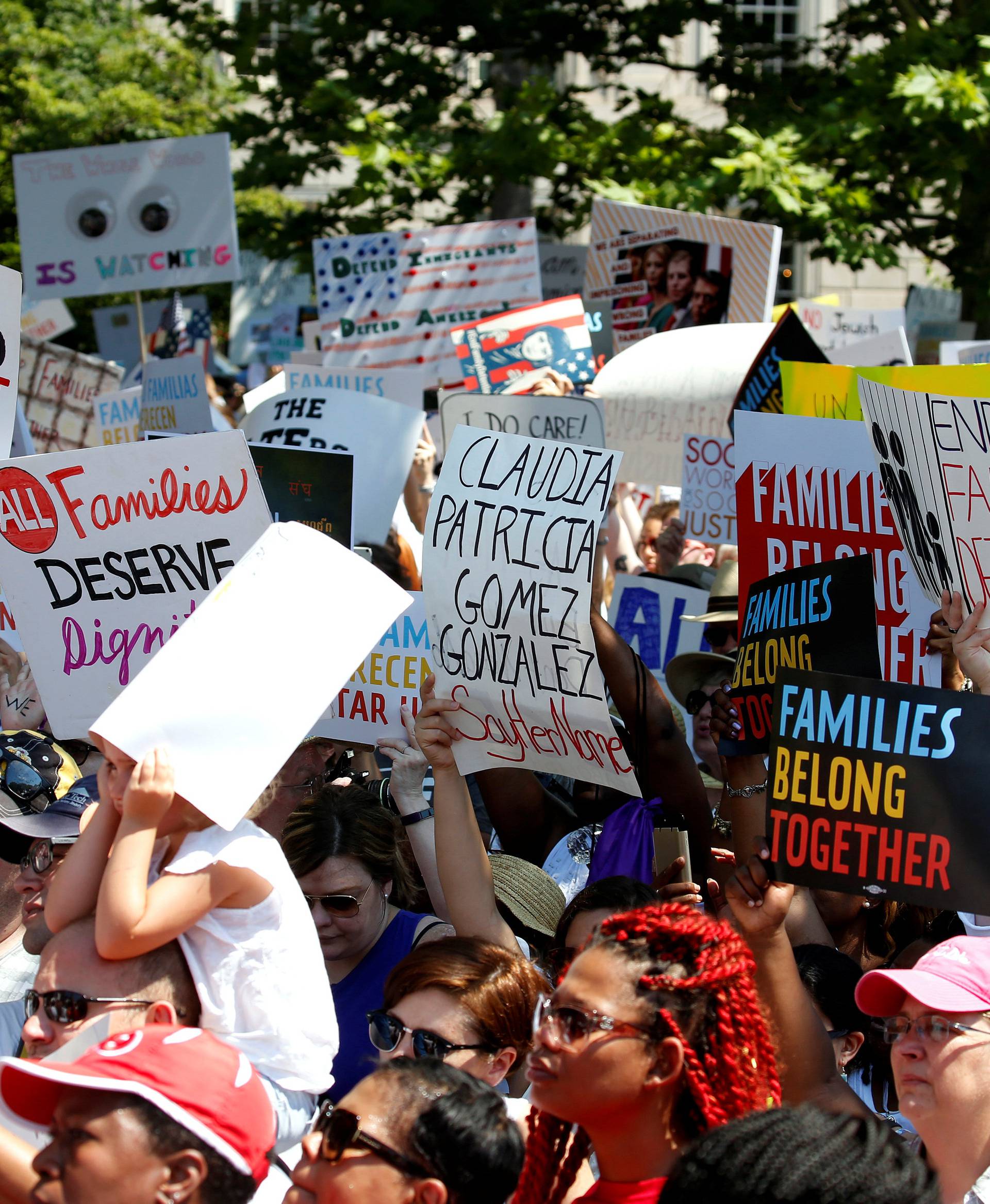 Immigration activists rally to protest against the Trump Administration's immigration policy outside the White House  in Washington