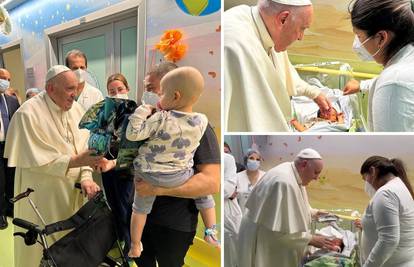 Papa Franjo ne miruje ni u bolnici: Išao je posjetiti djecu na onkologiji i donio im darove