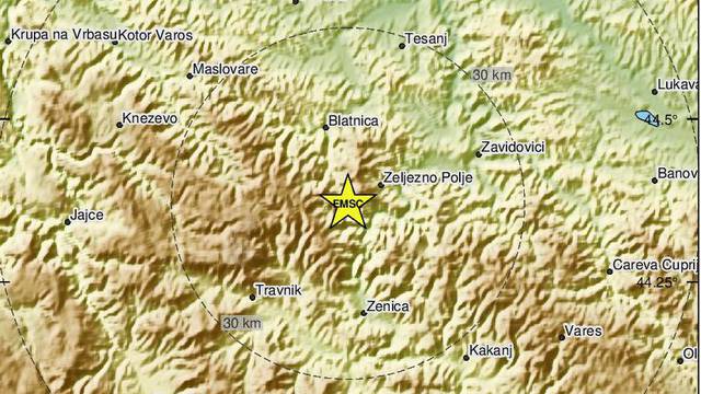 Potres od 4,6 Richtera pogodio BiH: 'Zatreslo kratko, ali jako'