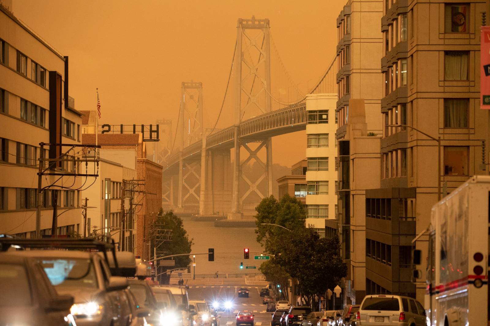 Smoke from California wildfires darkens the sky in San Francisco
