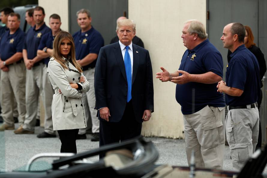 President Donald Trump and First Lady Melania Trump tour the Secret Service training facility in Beltsville