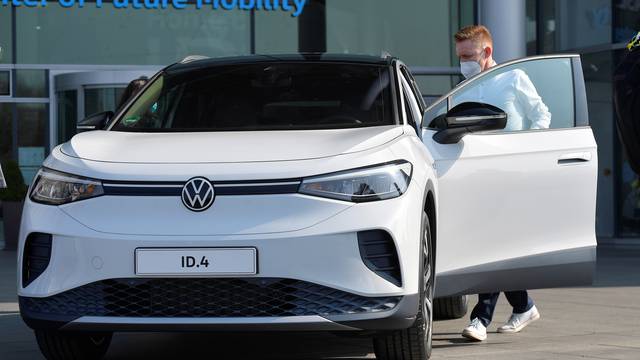 German automaker Volkswagen delivers its ID.4 SUV new electric car, in Dresden