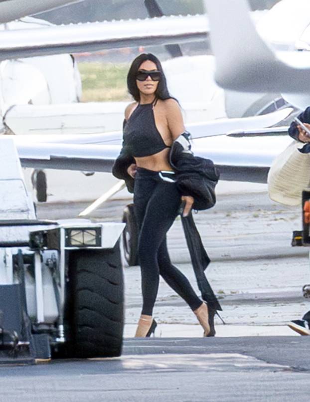 *EXCLUSIVE* Kim Kardashian returns to Los Angeles after celebrating North West’s birthday in Los Cabos