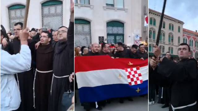 Dernek u Splitu: Fratri mahali zastavama i pjevali 'Bili cvitak'
