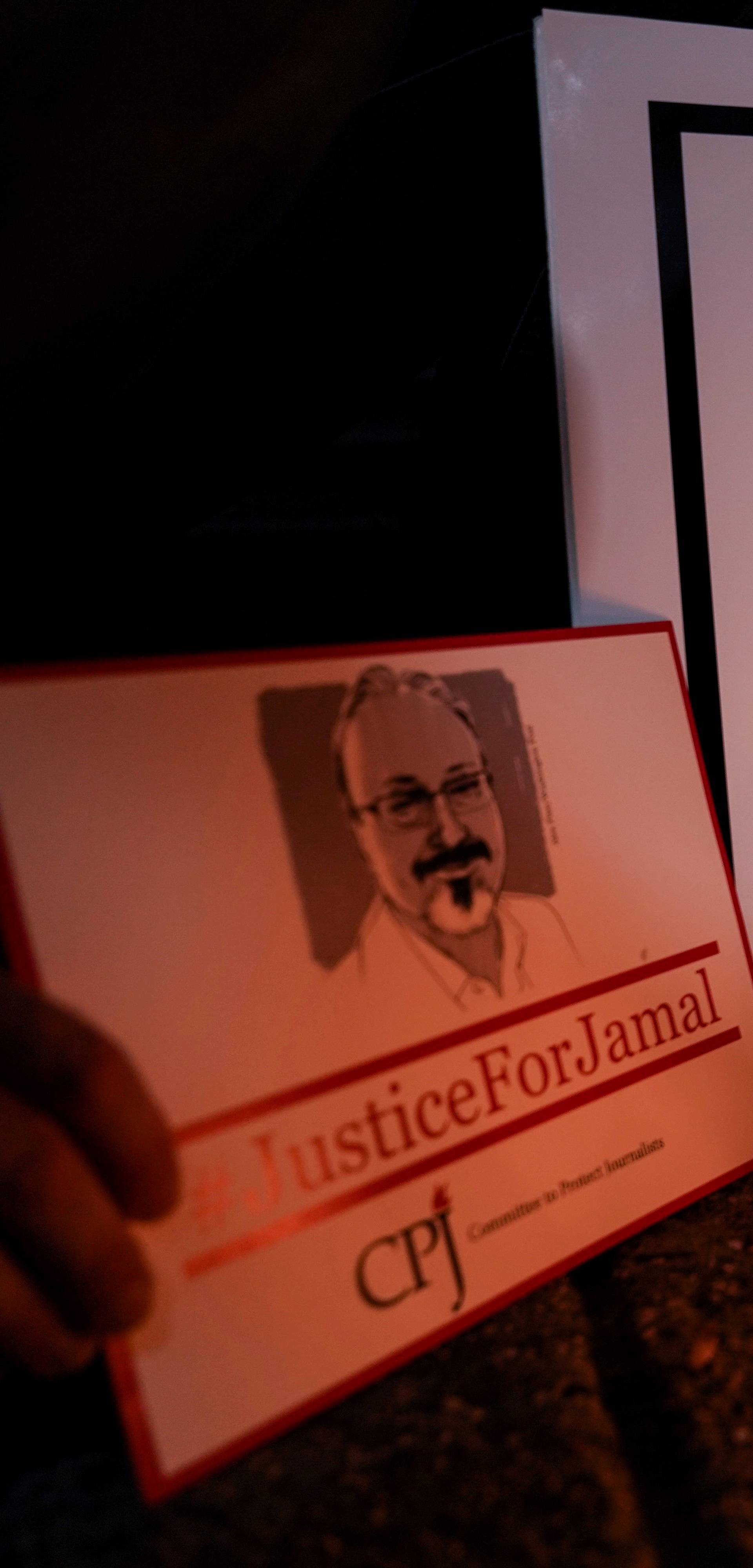 FILE PHOTO: Vigil is held at Saudi Embassy for Journalist Jamal Khashoggi