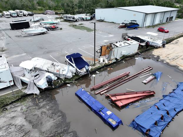 Aftermath of Hurricane Isaias, in Gulf Breeze, Florida