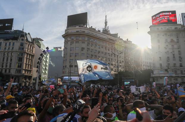 Argentines protest to demand justice after the death of soccer legend Diego Armando Maradona, in Buenos Aires