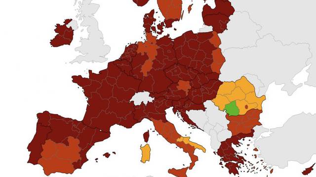 Hrvatska i veći dio Europe još u tamnocrvenom na koronakarti