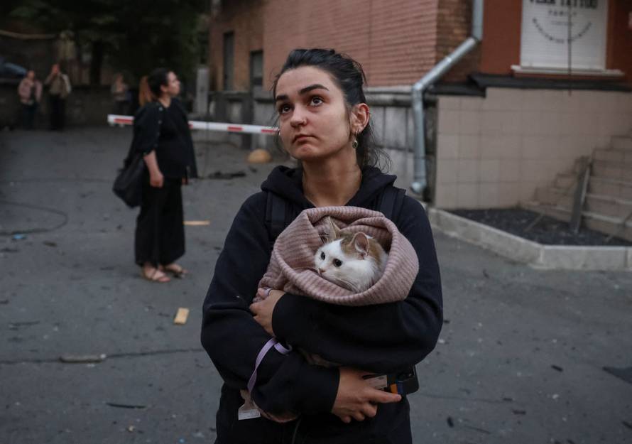 Russian drone and missile strike in Kyiv