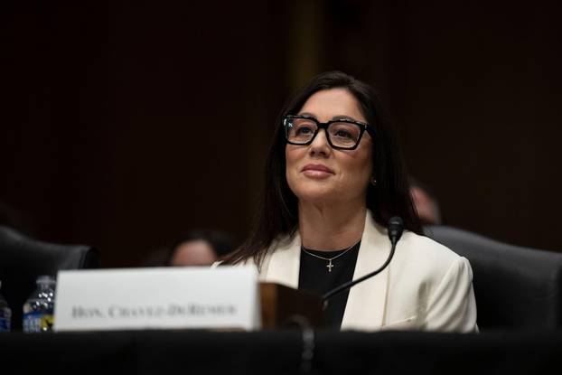 Lori Chavez-DeRemer, United States President Donald Trump's nominee to be US Secretary of Labor, during a US Senate Committee on Health, Education, Labor and Pensions (HELP) confirmation hearing on her appointment in the Dirksen Senate Office Building on 