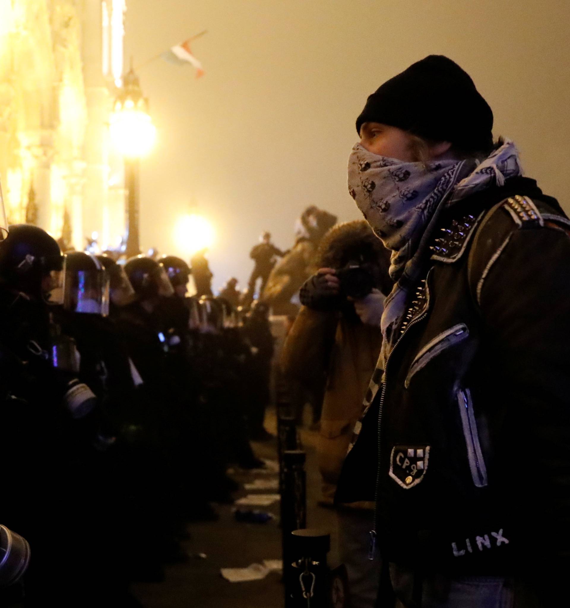 Protest against the new labour law in Budapest