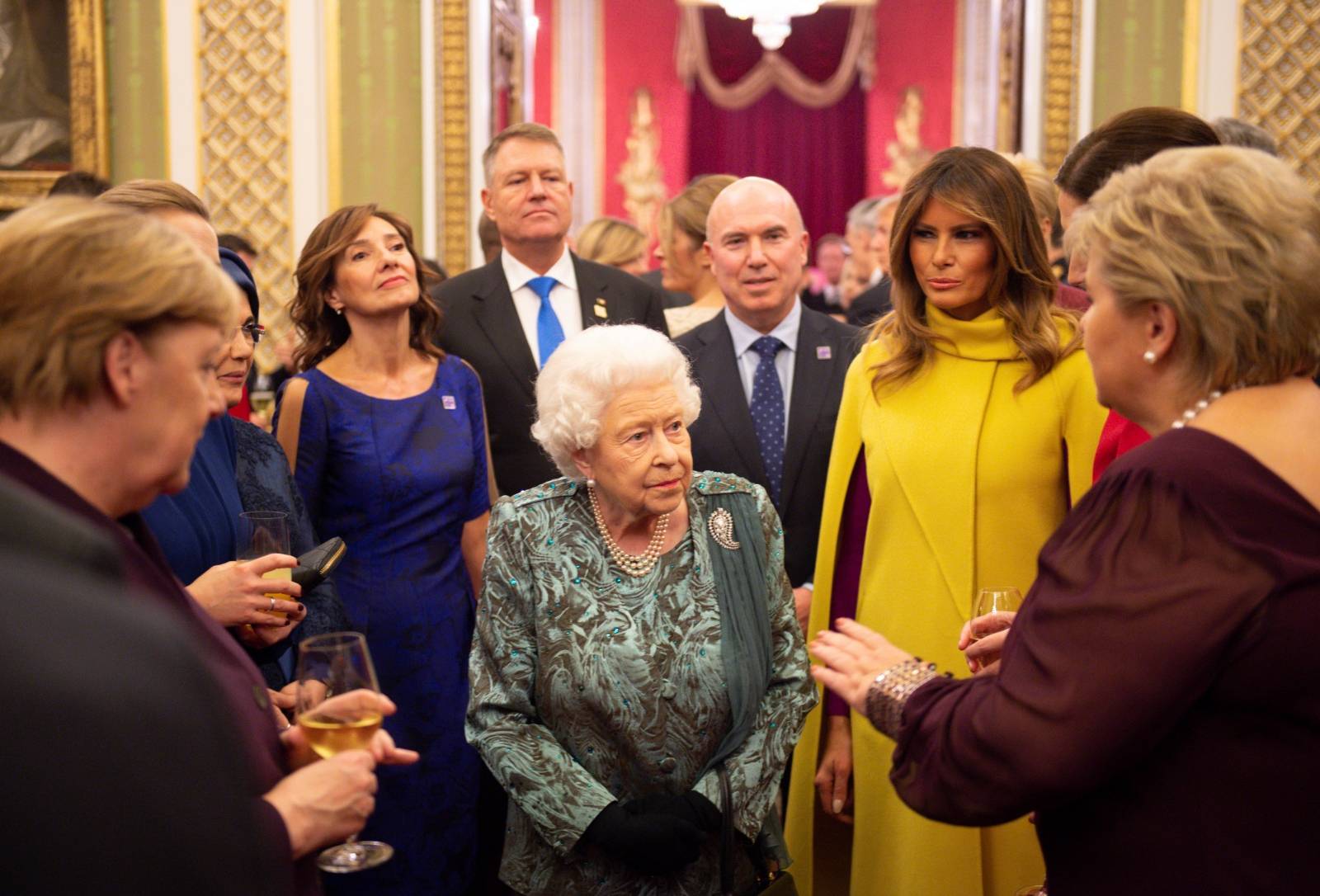 NATO leaders attend a reception at Buckingham Palace in London