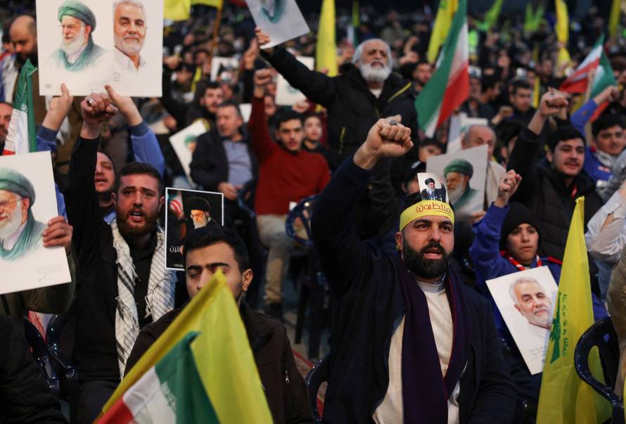 Rally in solidarity with Iran and Iran's Supreme Leader Ayatollah Ali Khamenei, at Beirut's southern suburbs
