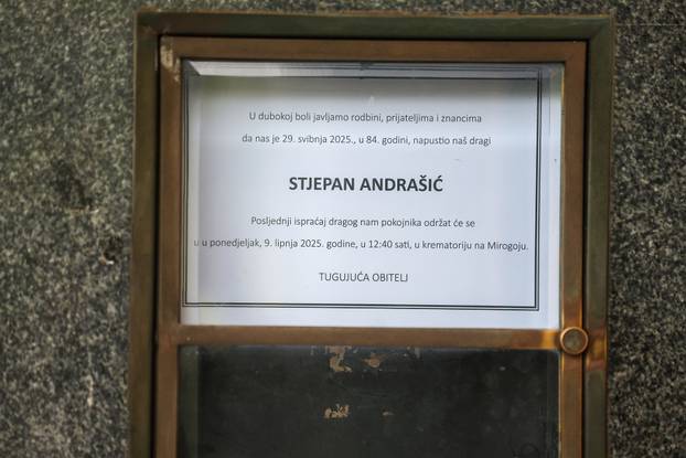 Zagreb: Posljednji ispraćaj Stjepana Andrašića 
