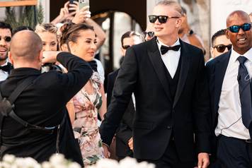 Locorotondo (Bari), Italy. 24 July 2026. Erling Haaland arrives at the wedding ceremony of Italy and Manchester City goalkeeper Gianluigi Donnarumma and Alessia Elefante at the Church of San Giorgio Martire in Locorotondo, southern Italy. Photo by Mattia 