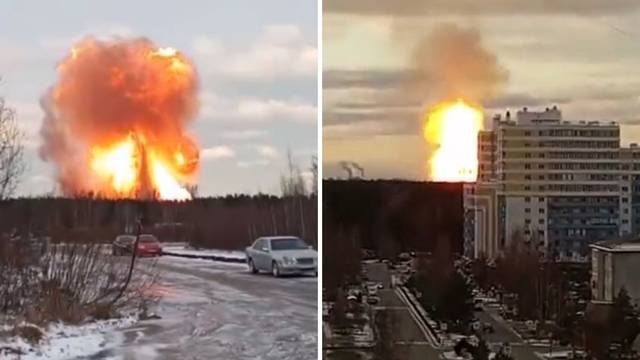 Velika eksplozija plinovoda kod St. Peterburga: 'Vatra se vidi kilometrima,  požar je ogroman'