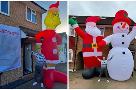 Rat u kvartu! Susjed mu pisao da su mu božićne figure neukus. Uzvratio je divovskim Grinchem