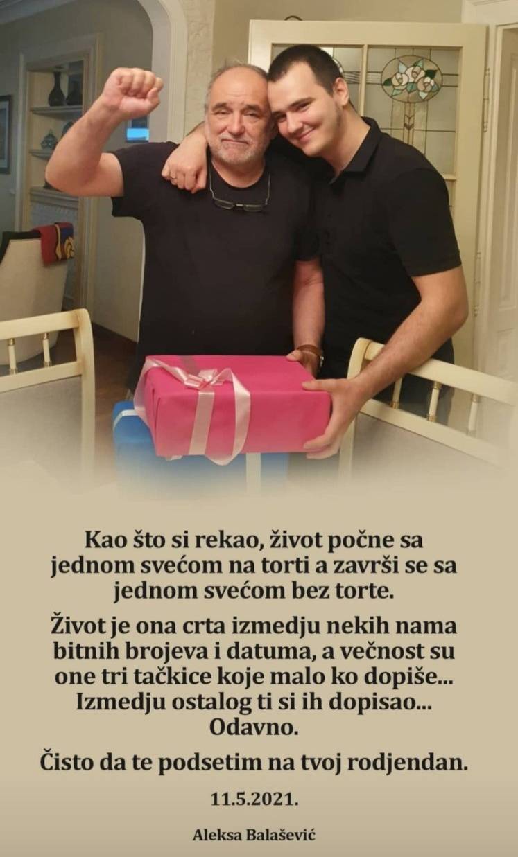 Aleksa Balašević ocu posvetio emotivnu objavu: 'Čisto da te podsjetim na tvoj rođendan'