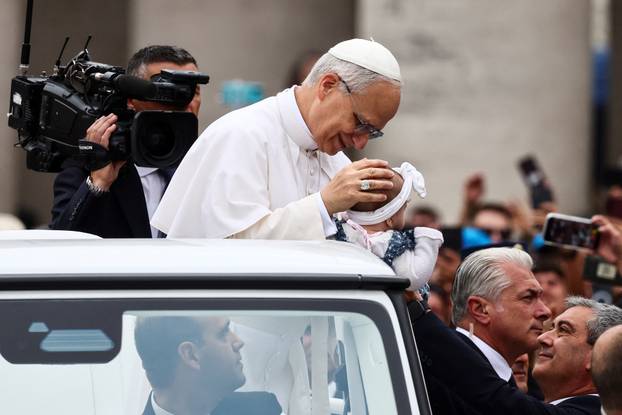 Pope Leo XIV holds his first general audience in St. Peter's Square at the Vatican