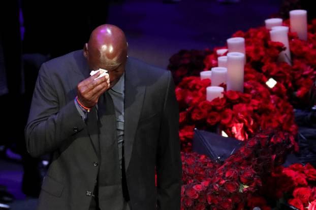 Public memorial for NBA great Kobe Bryant, his daughter Gianna and seven others killed in a helicopter crash on January 26, at the Staples Center in Los Angeles, California