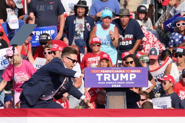 Republican presidential candidate Donald Trump holds a campaign rally in Butler