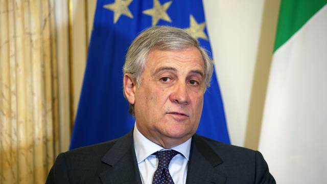 The President of the European Parliament Antonio Tajani on a visit to Palermo received by Nello Musumeci