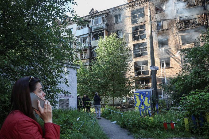 Russian drone and missile strike in Kyiv