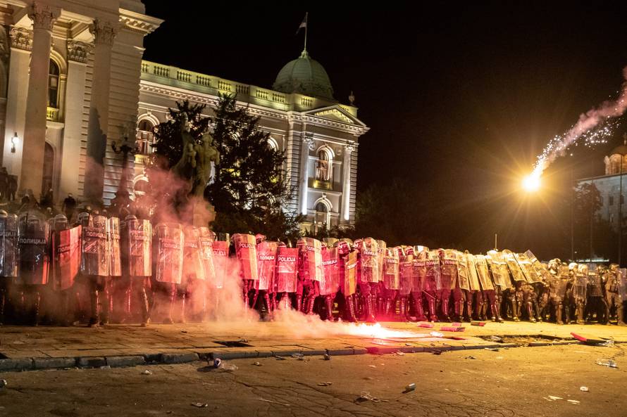 Protest amid the spread of the coronavirus disease (COVID-19) in Belgrade