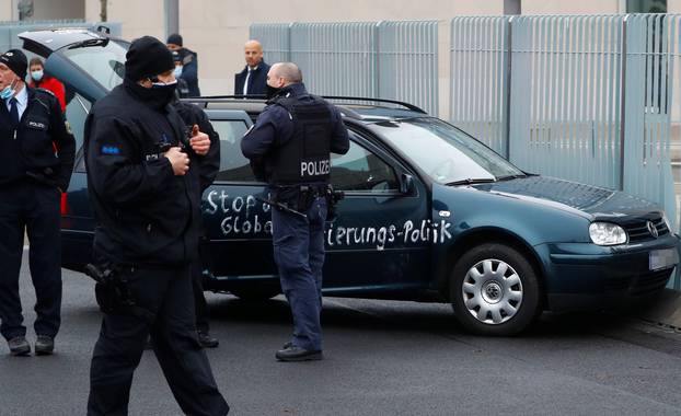 Car crashed into the gate of the office of German Chancellor Angela Merkel in Berlin