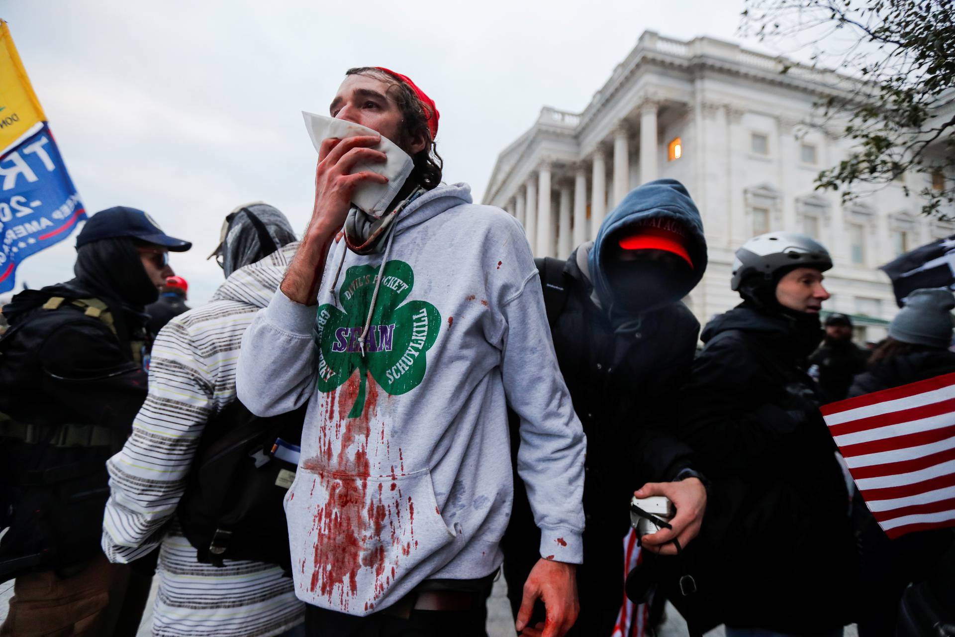 Protest against the certification of the 2020 U.S. presidential election results by the U.S. Congress, outside the U.S. Capitol in Washington