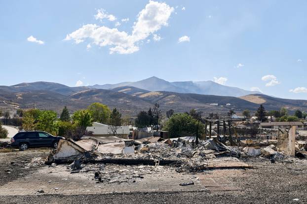 A burned home at Hawk Fire in Reno
