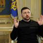 Ukraine's President Zelenskiy speaks during an interview with Reuters in Kyiv