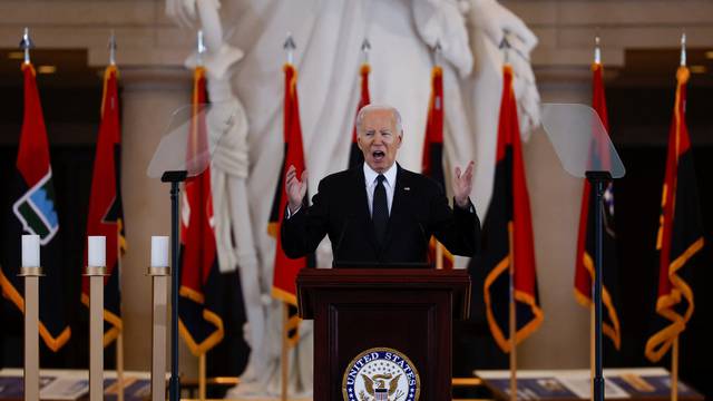 U.S. President Biden addresses at the U.S. Holocaust Memorial Museum's Annual Days of Remembrance ceremony, in Washington