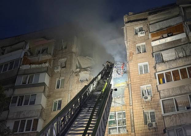 Russian drone and missile strike in Kyiv