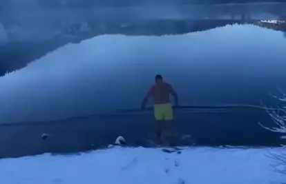 VIDEO  Ovo se zove hrabrosti! Ekipa iz Bugojna kupala se u jezeru na temperaturi od -15