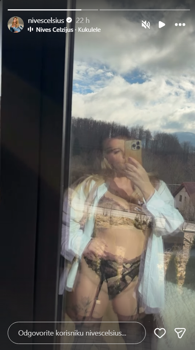 FOTO Auu, kakav outfit! Nives se snimila u čipki i halterima...