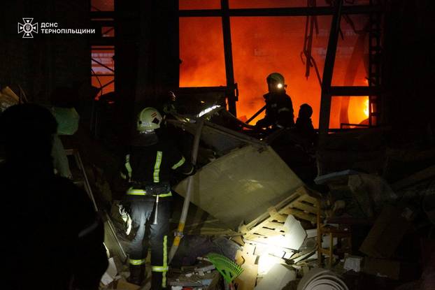 Aftermath of a Russian missile attack in Ternopil